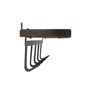 Spectrum Diversified Vintage Living Mount 5-Hook Wood Coat Rack for Entry Ways and Mud Rooms, Durable Wall Shelf, Industrial Gray