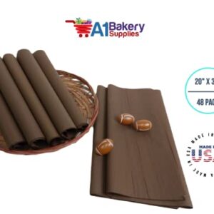 1 X Chocolate 20 inches x 30 inches Tissue Paper 48 Sheets Premium Quality Gift wrap Paper