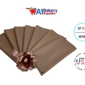 1 X Chocolate 20 inches x 30 inches Tissue Paper 48 Sheets Premium Quality Gift wrap Paper