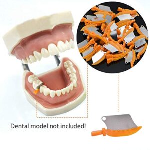 Angzhili 40 Pcs/Box Dental Wedge Knife Teeth Interproximal Plastic Wedge (Orange)