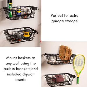 BirdRock Home Wire Basket for Storage - Set of 2 Baskets - Stackable - Hanging – Wall Shelf - Fruit Vegetable Organization – Pantry Cabinet - Metal Bin for Kitchen Counter – Bathroom Storage