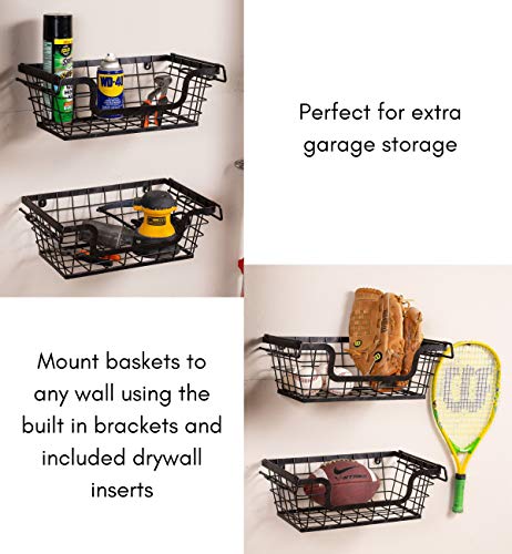 BirdRock Home Wire Basket for Storage - Set of 2 Baskets - Stackable - Hanging – Wall Shelf - Fruit Vegetable Organization – Pantry Cabinet - Metal Bin for Kitchen Counter – Bathroom Storage