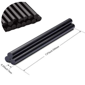 Black Hot Melt Glue Stick Strips Baffo 20 Pcs High Adhesive Hot Glue Gun Sticks for Car Audio DIY Art Craft Home Office Project Craftwork Fix & Repairs Diameter 0.28 inch Length 7.87 inch