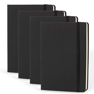simply genius a5 notebooks for work, travel, business, school & more - college ruled notebook - hardcover journals for women & men - lined books with 192 pages, 5.7" x 8.4"(black, 4 pack)
