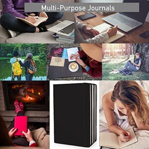 Simply Genius A5 Notebooks for Work, Travel, Business, School & More - College Ruled Notebook - Hardcover Journals for Women & Men - Lined Books with 192 pages, 5.7" x 8.4"(Black, 4 Pack)