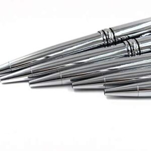 JASON YUEN Stainless Steel Metal Ballpoint Pens Metal Bright chrome Pen, 1.0mm Fine Point with Black and Blue ink - Good gift idea for men and women (Ballpoint pen, Chrome)