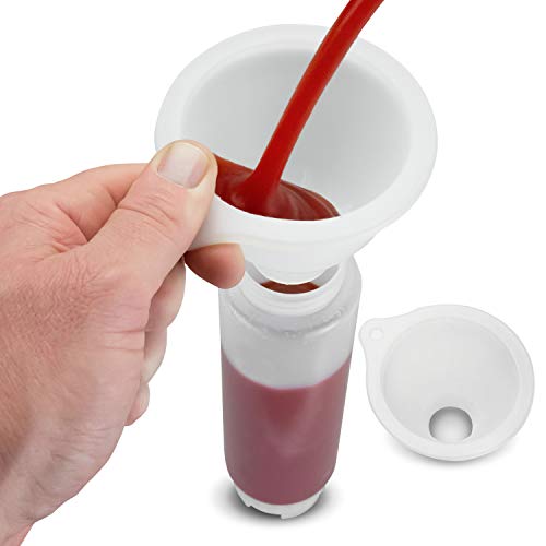 2 Pack Funnel for Squeeze Bottles - Wide Funnel Opening for Squeeze Bottles Like FIFO- for Ice, Dressing, Batter, Thick Sauces, Paint etc Flexible Silicone – No BPA 3.25” Top Diameter 1.25”