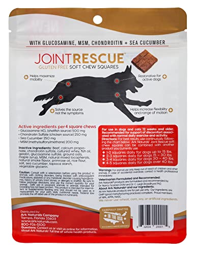 ARK NATURALS Sea Mobility Joint Rescue Dog Treats, Beef Flavor, Joint Supplement with Glucosamine & Chondroitin, 9 Ounce (Pack of 2)