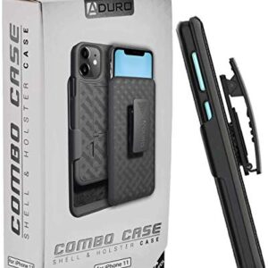 Aduro Combo Case & Holster for iPhone 11, Slim Shell & Swivel Belt Clip Holster, with Built-in Kickstand for Apple iPhone