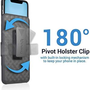 Aduro Combo Case & Holster for iPhone 11, Slim Shell & Swivel Belt Clip Holster, with Built-in Kickstand for Apple iPhone