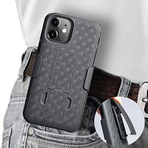 Aduro Combo Case & Holster for iPhone 11, Slim Shell & Swivel Belt Clip Holster, with Built-in Kickstand for Apple iPhone