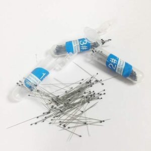 Stainless Steel Insect Pins, 300 PCS Premium Insect Pins Sizes 1 2 3 with Safe Hard-Plastic Storage Vial,Specimen Pins, Entomology Pins (Size: 1 2 3)