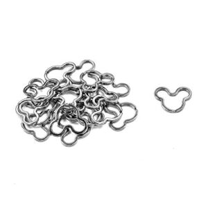 T Tulead Iron Mickey Key Chain Rings Mouse Silver Flat Split Rings Mouse Shape Keychain Hoop Key Holder Keyring Holder Pack of 20