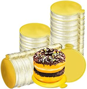 motbach 200 pcs round golden cardboard, 3.5 inch round mini cake boards, mousse cake base, cake paper board, circle patries cardboard, cupcake base display, dessert board