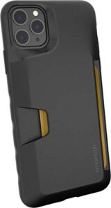 smartish iphone 11 pro max wallet case - wallet slayer vol. 1 [slim + protective] credit card holder (silk) - black tie affair