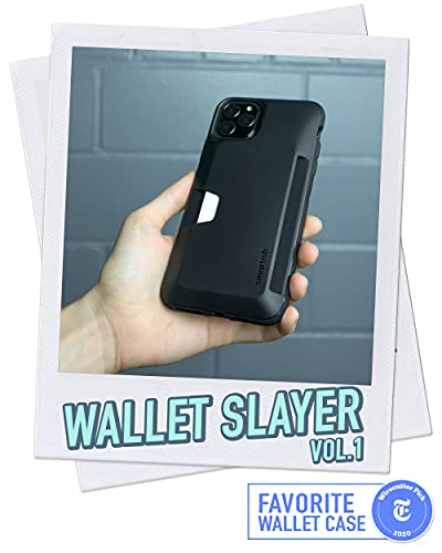 Smartish iPhone 11 Pro Max Wallet Case - Wallet Slayer Vol. 1 [Slim + Protective] Credit Card Holder (Silk) - Black Tie Affair