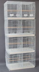 lot of breeding flight bird cage for aviaries canaries budgies finches lovebird parakeet (30"x18"x18" white with divider)