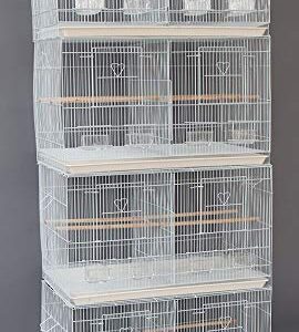 Lot of Breeding Flight Bird Cage for Aviaries Canaries Budgies Finches Lovebird Parakeet (30"x18"x18" White with Divider)