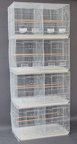 Lot of Breeding Flight Bird Cage for Aviaries Canaries Budgies Finches Lovebird Parakeet (30"x18"x18" White with Divider)