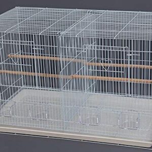 Lot of Breeding Flight Bird Cage for Aviaries Canaries Budgies Finches Lovebird Parakeet (30"x18"x18" White with Divider)