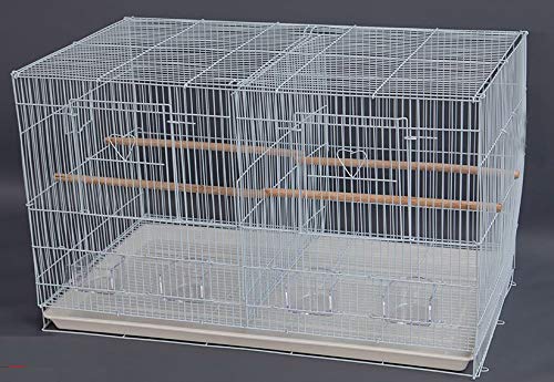 Lot of Breeding Flight Bird Cage for Aviaries Canaries Budgies Finches Lovebird Parakeet (30"x18"x18" White with Divider)