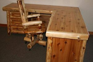 cedar log desk