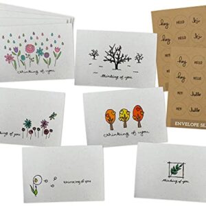 Sugartown Greetings Nature Thinking of You Collection Pack Set - 24 Note Cards with Envelopes