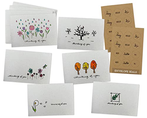 Sugartown Greetings Nature Thinking of You Collection Pack Set - 24 Note Cards with Envelopes