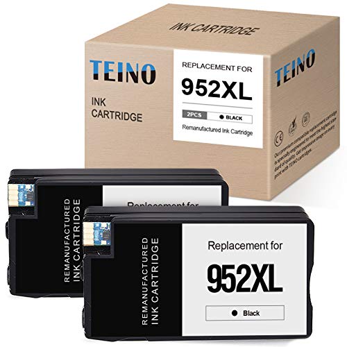 TEINO Remanufactured Ink Cartridges Replacement for HP 952 952XL 952 XL use with HP OfficeJet Pro 8710 8720 7740 8702 8715 8740 8730 7720 8200 8210 8216 8725 8700 8716 8728 8718 8714 (Black, 2-Pack)