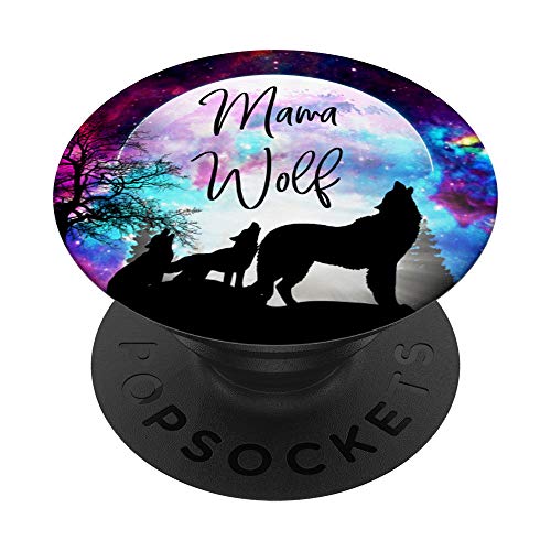 Mama Wolf Two Cubs - Moonlight Wolf Animal Love Gift