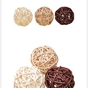 Pemalin Natural Decorative Wicker Rattan Balls- Vase Filler, House Ornament, Christmas Tree Garden Wedding Party Coffee Table Decoration,Craft DIY, Parrot, Bird Toys Balls.