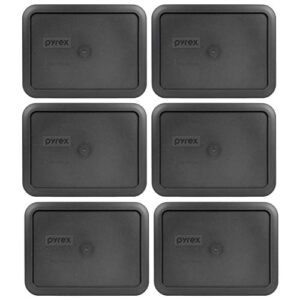 pyrex 7210-pc rectangle 3 cup charcoal grey storage lid for glass dish - 6 pack