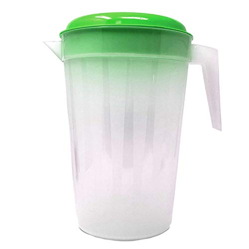 4.5 Liter Round Clear Plastic Pitcher With Lid & Handle For Water Iced Tea Beverages (6 Packs Assorted Color)