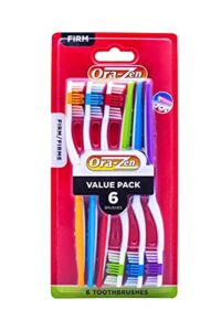 ora-zen 6pcs each firm adult toothbrush