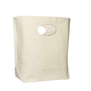organic cotton canvas lunch bag - sturdy cotton cloth lunch bag - reusable and machine washable canvas lunch tote - canvas lunch sack for men, women and kids - premium quality, double stitched (white)