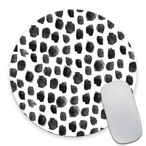 smooffly polka dot mouse pad, polka dot print, dot pattern, gift for her, cute round mousepad, cute desk accessories, office decor, desk decor, mouse pads