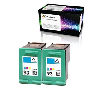 ocproducts refilled ink cartridge replacement for hp 93 for psc 1510 photosmart c3180 c4180 c3100 deskjet 5440 d4160 printers (2 color)