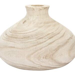 Creative Co-Op Small Paulownia Wood Vase (Each one Will Vary) Decorative Accents, Natural