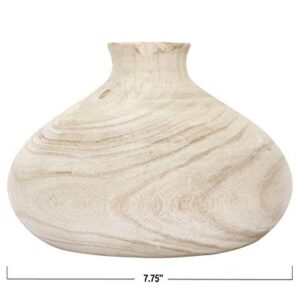 Creative Co-Op Small Paulownia Wood Vase (Each one Will Vary) Decorative Accents, Natural