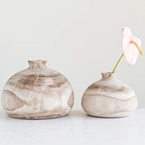 Creative Co-Op Small Paulownia Wood Vase (Each one Will Vary) Decorative Accents, Natural