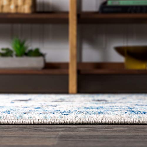 JONATHAN Y MDP202A-4 Modern Persian Boho Vintage Medallion Bohemian Indoor Area-Rug Country Easy-Cleaning Bedroom Kitchen Living Room Non Shedding, 4 ft x 6 ft, Cream,Blue