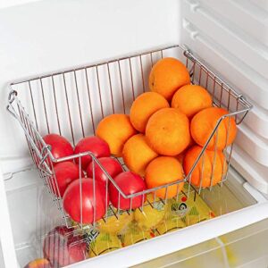 Homics Stackable Storage Wire Baskets, Freezer Baskets for Chest Freezer Open Front Pantry Organization and Storage Fruit Vegetable Baskets Potato and Onion Organizer Bins, 3 Packs