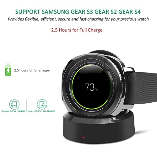 Samsung Gear S3 Watch Charger, Gear S4 Gear S3 Gear S2 Wireless Qi Charging Cradle Dock for Samsung Gear S3 Classic/Frontier Smartwatch