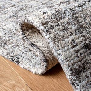 SAFAVIEH Abstract Collection 6' x 9' Grey/Beige ABT623F Handmade Premium Wool & Viscose Area Rug