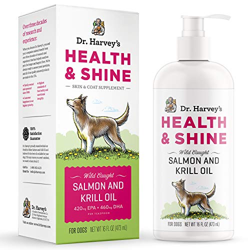 Dr. Harvey's Health & Shine Salmon and Krill Fish Oil for Dogs- Supports Healthy Heart, Brain, and Eyes (16 FL OZ)