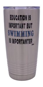 rogue river tactical funny swimming 20 oz. travel tumbler mug cup w/lid education important swim gift idea