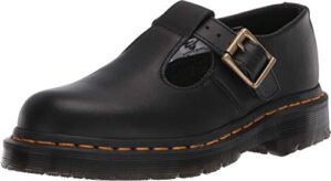 dr. martens, women's polley slip resistant service shoes, black industrial full grain, 7 m us
