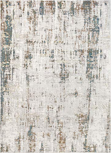 Well Woven Mella Beige & Blue Vintage Distressed Area Rug 9x13 (9'3" x 12'3")