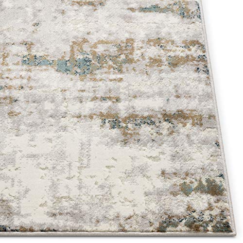 Well Woven Mella Beige & Blue Vintage Distressed Area Rug 9x13 (9'3" x 12'3")