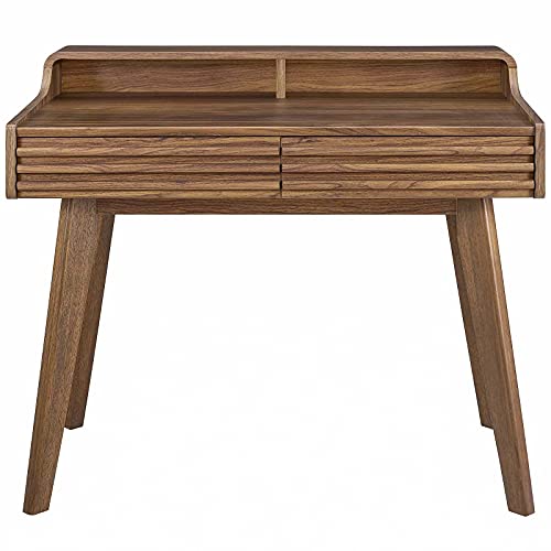 Modway Render Mid-Century Modern Writing Desk in Walnut